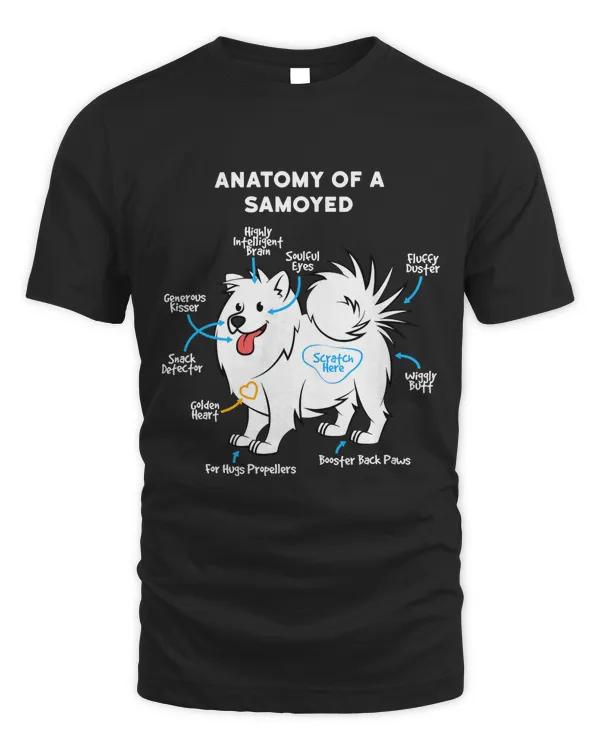 Anatomy Of A Samoyed Funny Dog Master Mistress T-Shirt