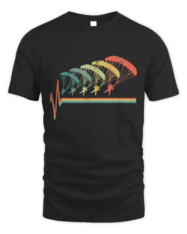 Parachute Heartbeat Love Skydiving Gift T-Shirt