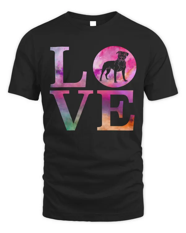 Cute Love Staffordshire Bull Terrier Dog Colorful Pink Gifts Long Sleeve T-Shirt