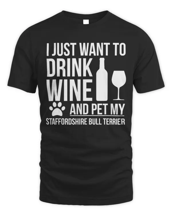 Drink Wine Pet Staffordshire Bull Terrier Dog owner Dog mom Tank Top