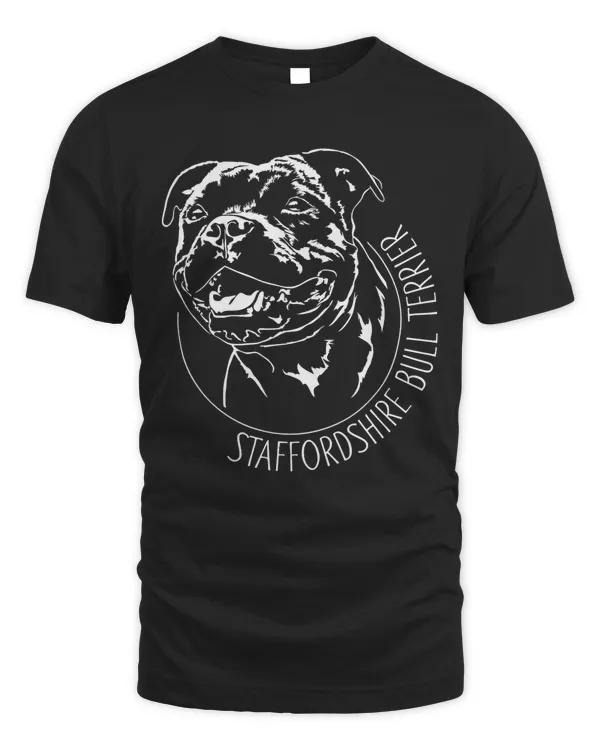 Funny Proud Staffordshire Bull Terrier dog portrait gift T-Shirt
