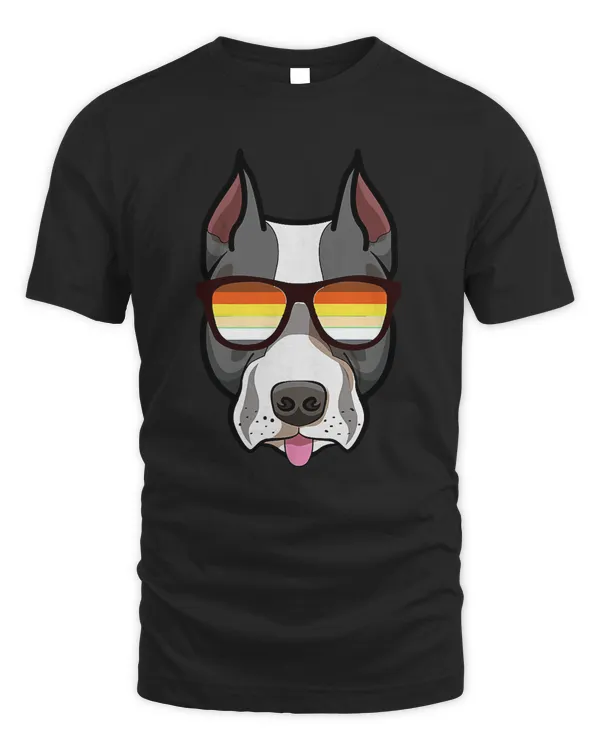 Gay Staffordshire Bull Terrier Sunglasses Gay Pride Shirt