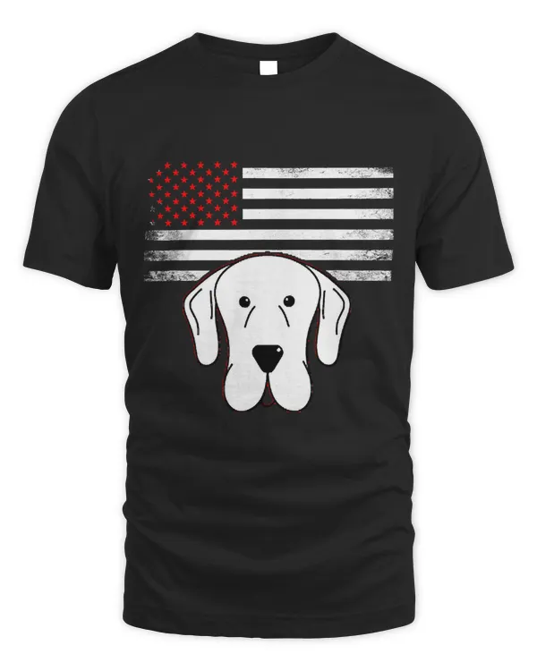Cool Pointer American Dog USA America Holiday Flag T Shirt