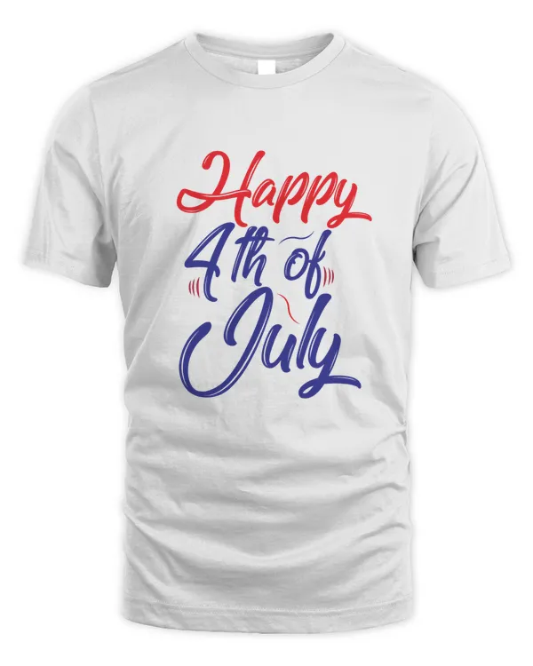 Happy 4th Of July America White T-Shirt Tee