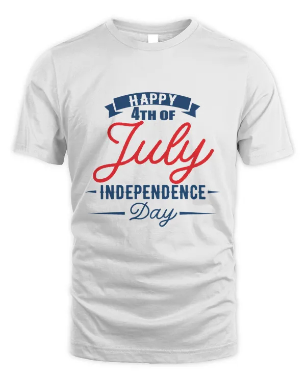 Happy 4th Of July Independence Day America Print T-Shirt Tee