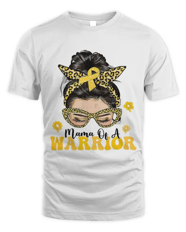 Childhood Cancer Awareness Mama Of A Warrior Messy Bun 199