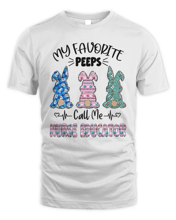 Nurse Educator Floral Bunnies Nurse Easter T-Shirt