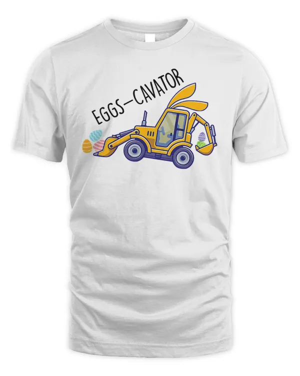 Kids Eggscavator Happy Easter Funny Excavator Hunting Egg T-Shirt