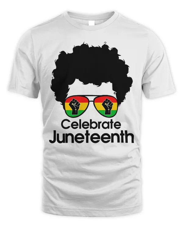 Celebrate Juneteenth Black Freedom 1865 Glasses Raise Hand