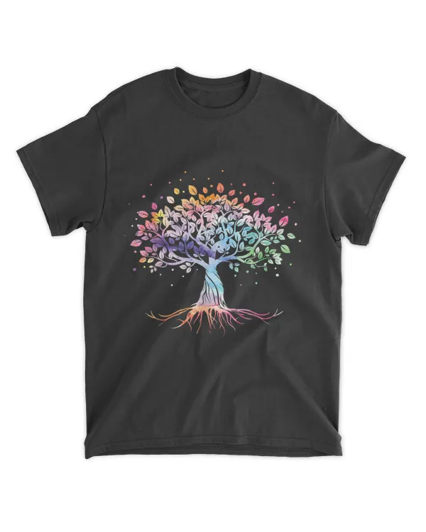 Colorful Life Is Really Good Vintage Unique Tree Art Gift