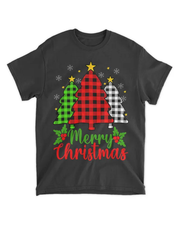 Christmas Tree Buffalo Plaid Red White Green Xmas Light Gift
