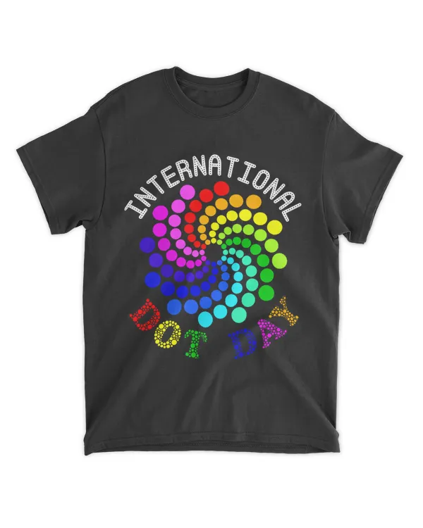 international dot day colorful rainbow polka dot spiral
