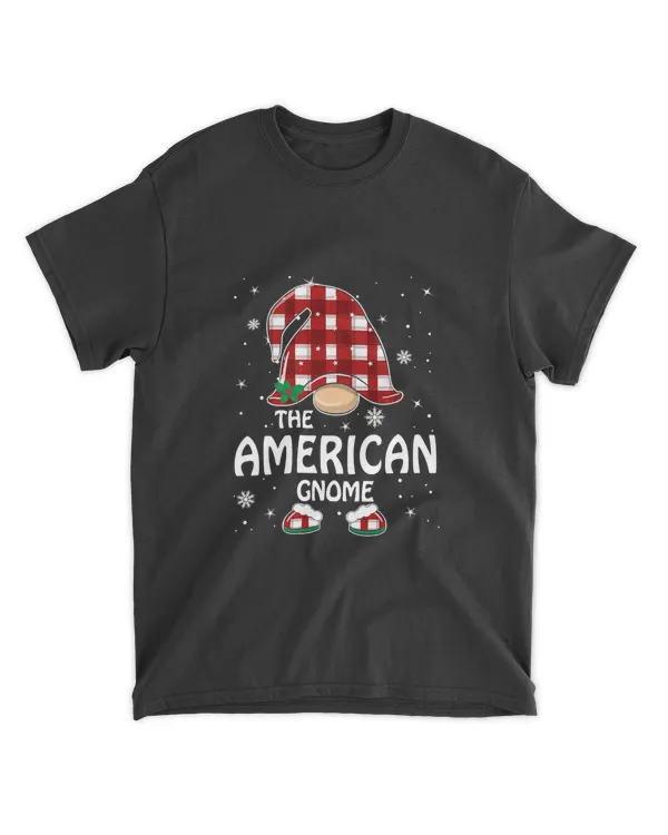 Gnome American Gnome Buffalo Plaid Matching Family Christmas