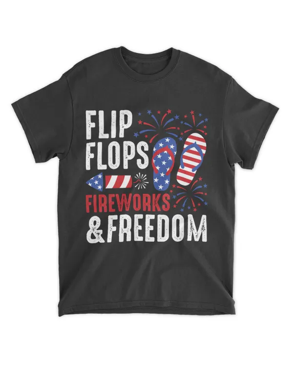 Flip Flops Fireworks & Freedom Patriotic 4th Of July