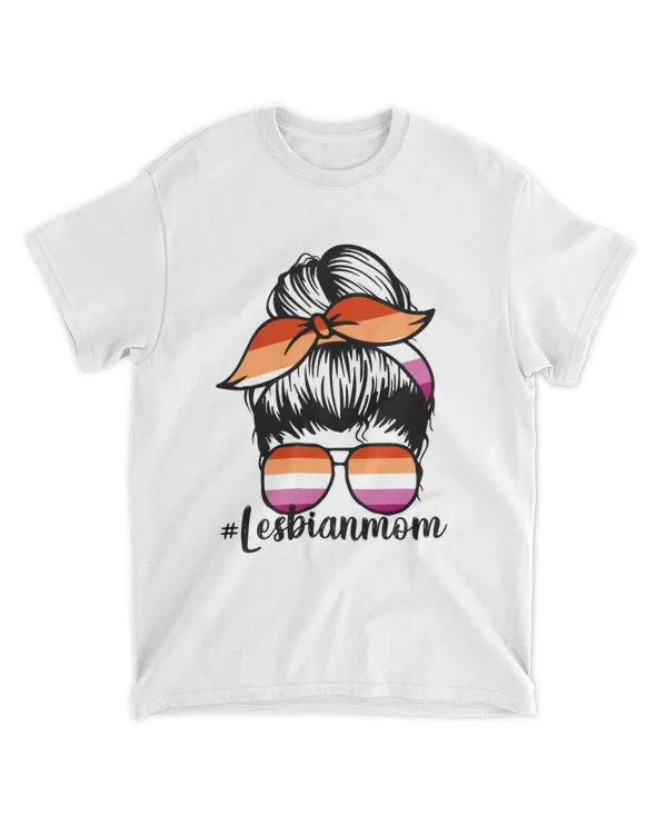 RD Proud Mom , LGBT Mom, Proud Lgbt Mom, Gay Lesbian Bisexual Trans Flag, LGBTQ Flag Messy Bun, Pride Ally-Lesbian