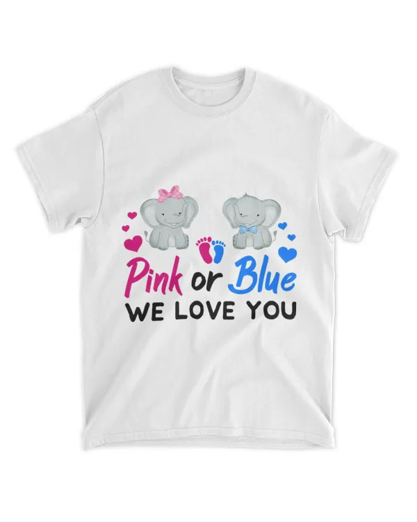 Pink or Blue We Love You Mom Dad Baby Gender Reveal Elephant