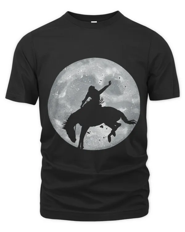 Bareback Bronc Riding Moon Rodeo Saddle Western Country