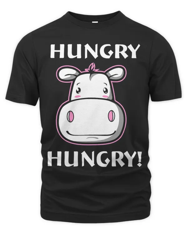 Funny Hippopotamus Hungry Hungry Cute Vintage Hippo