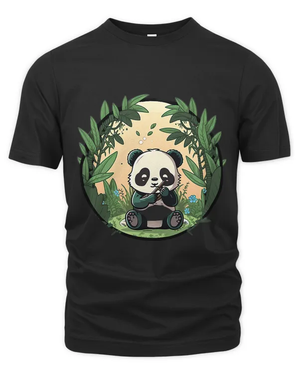 Panda Feasting Kawaii and Hungry in Bamboo Forest China