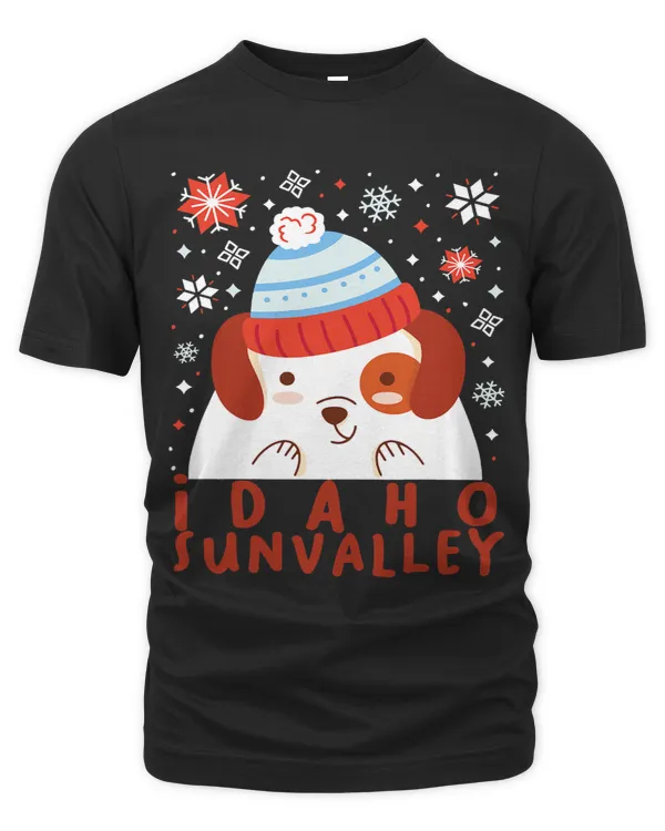 Snow Dog Winter Vacation Sun Valley Idaho Snowflakes Ski