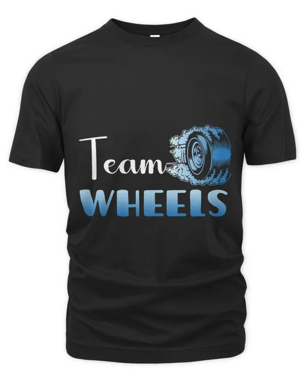 Team wheels gender revel baby party announcement
