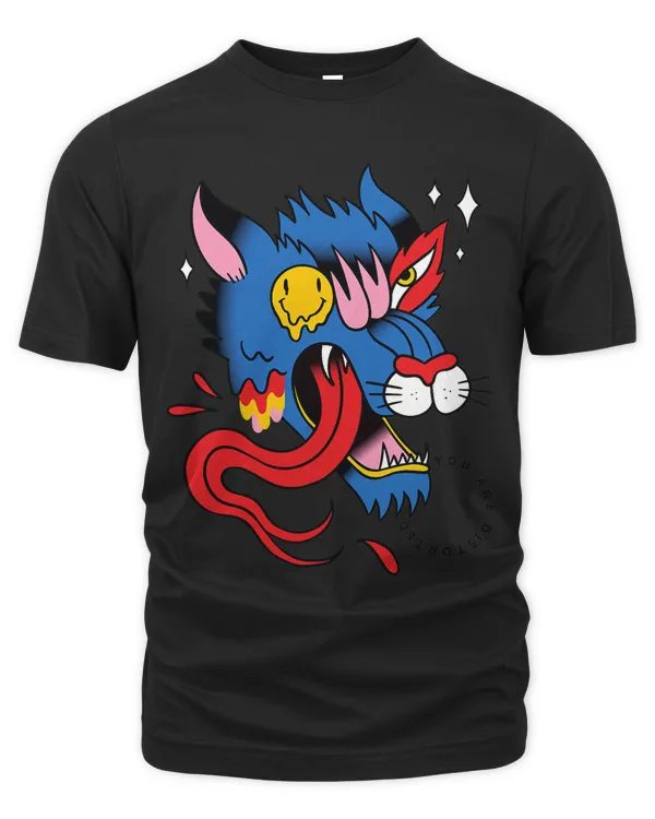 Distorted Wolf Trippy Mythical Creature