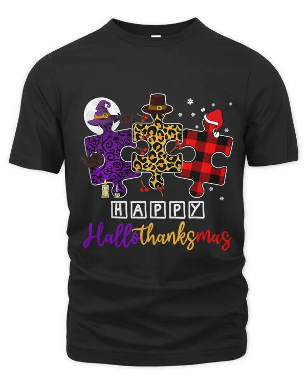 Happy Hallothanksmas Puzzle Piece Christmas Halloween 20