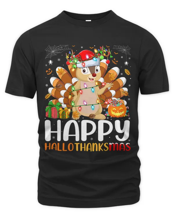Chipmunk Lover Halloween Christmas Happy Hallothanksmas