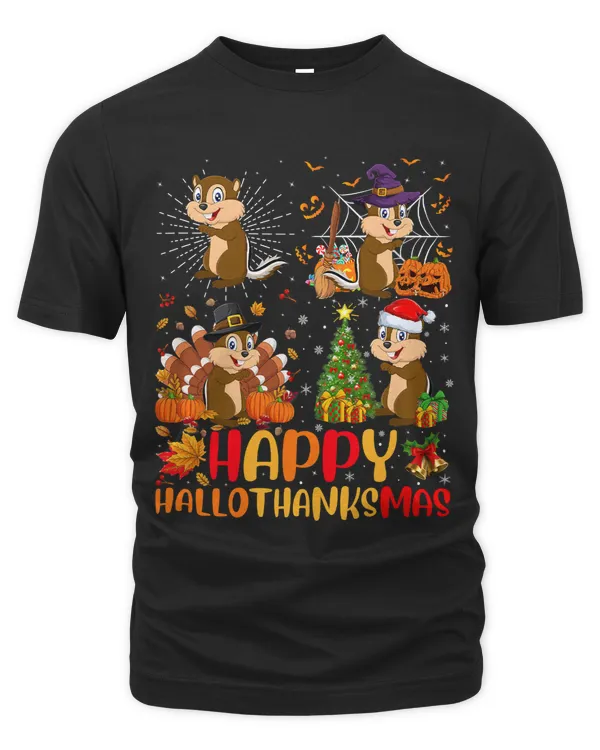 Halloween Thanksgiving Christmas Chipmunk Hallothanksmas