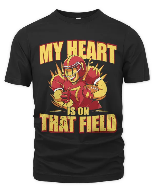 My Heart is On the Field Footbal Heart MotherSports Lover 28