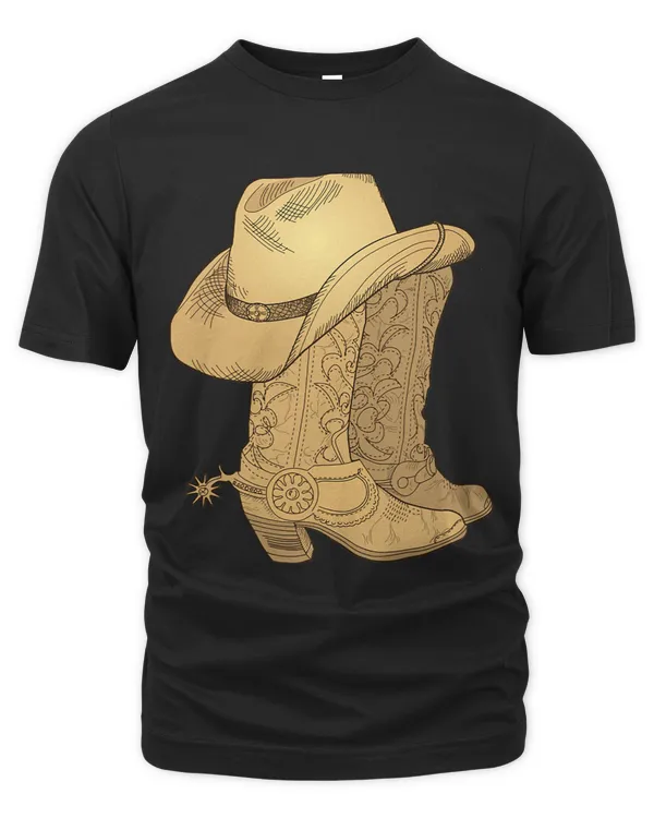 Vintage Retro Cowboy Hat Cowboy Boots Gift 254