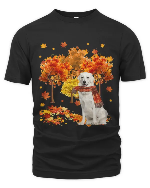 Its Fall Yall Cute Kuvasz Autumn Tree Fall Leaves 3