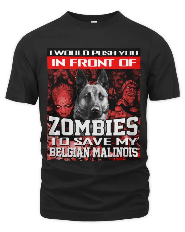 In Front Of Zombies To Save Belgian Malinois Dog Halloween