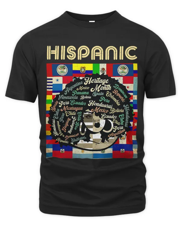Latina Woman Art Hispanic Heritage Month Latin Country Flags 192