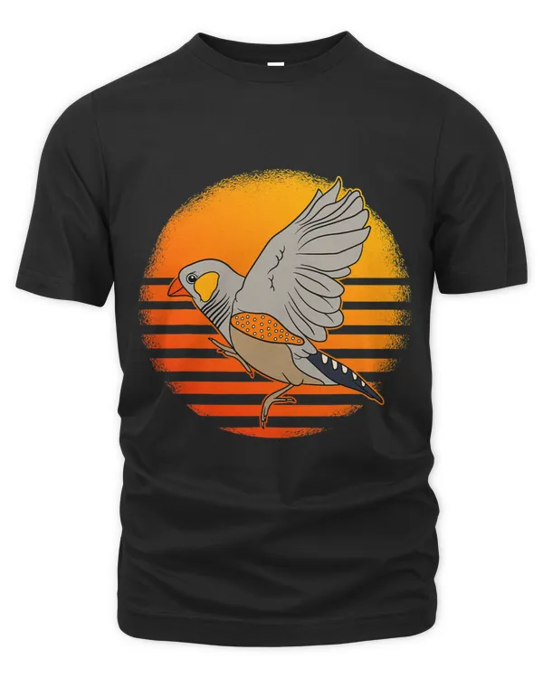 Cute Zebra Finches Summer Retro Sunset Zebra Finch