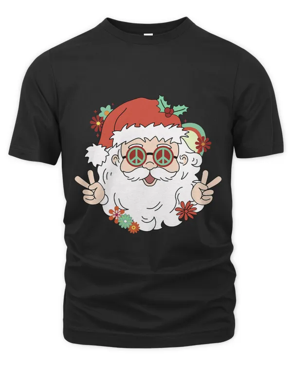 Groovy Hippy Santa Clause 80s Retro Christmas Design Gift