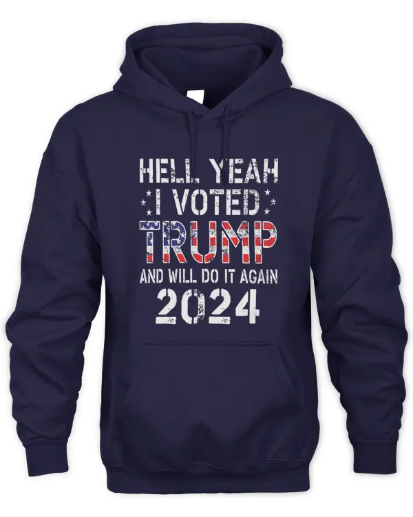 Trump 2024 I Voted Trump Flag Tee Maga Usa Flag Trump 2024