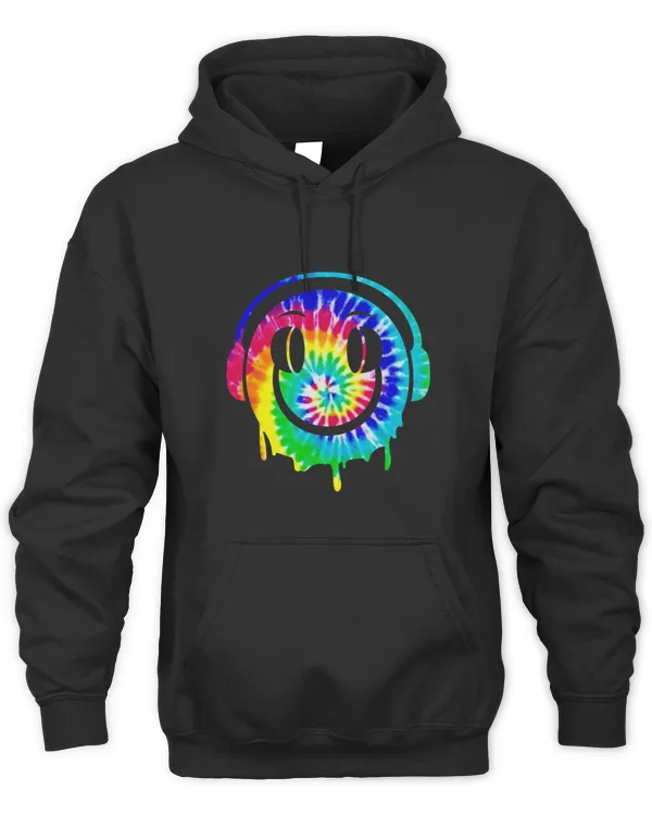 Tie Dye Melting DJ Smiling Face Headphones EDM Rave Party