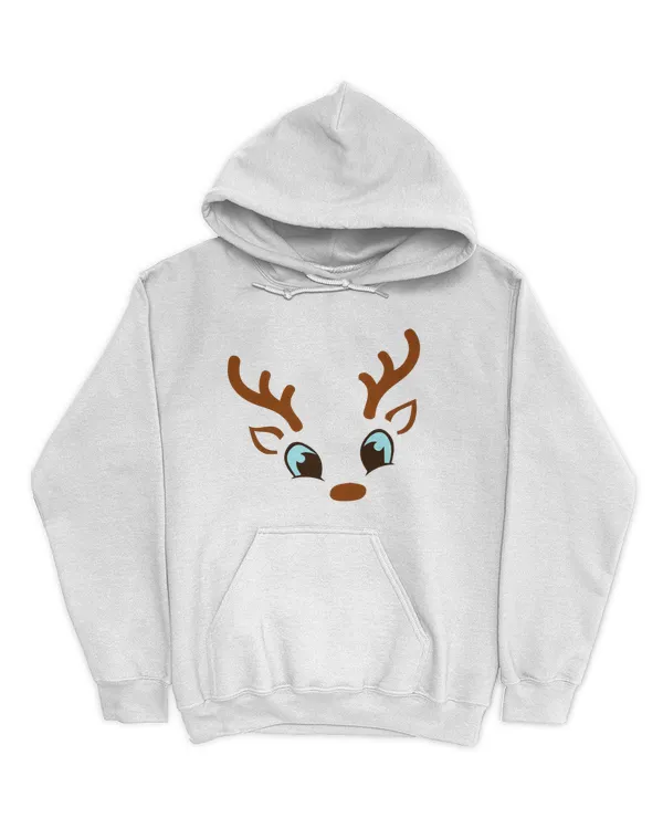 Christmas Shirt with Cute Reindeer Face (8)