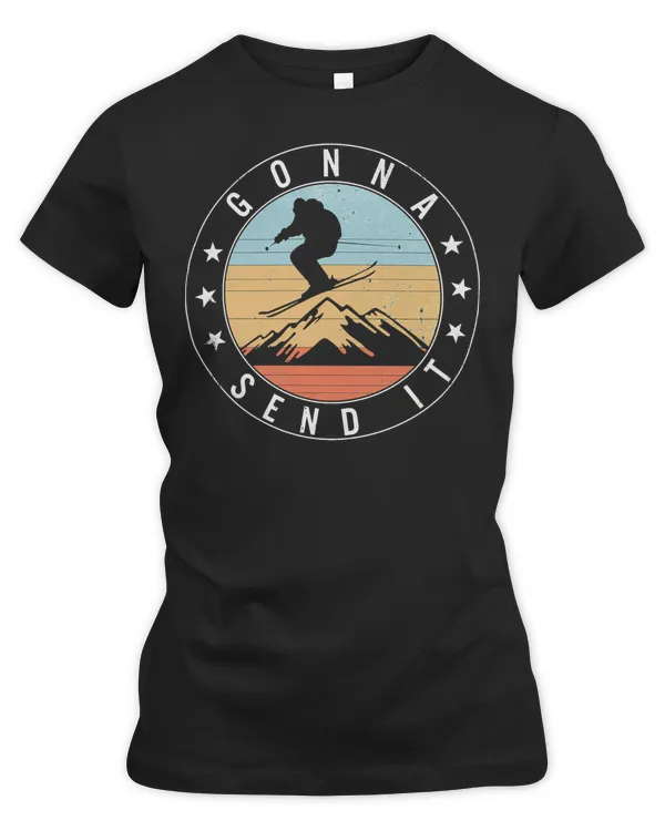 Skiing Lover Skier Ski Snowboard Gonna Send It Freestyle Skiing Cool Distressed Loves Ski