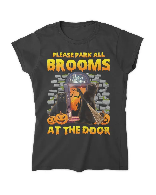 Black Cat Park Broom Halloween