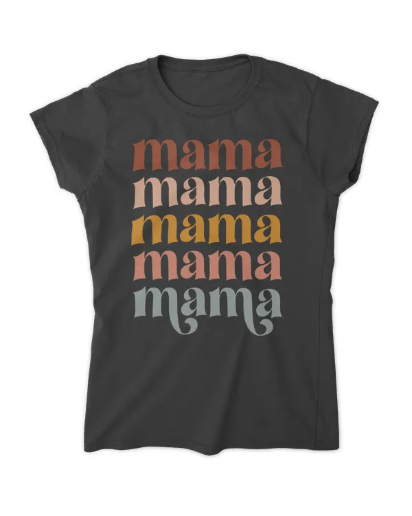 Retro Vintage Stacked Mama Tshirt, Gift Tshirt For Women