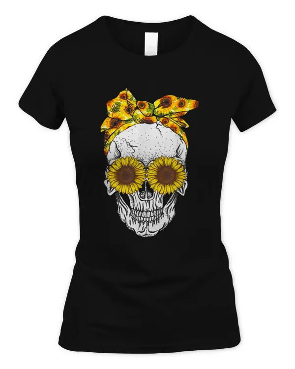 SKULL BANDANA SUNFLOWER SKULL CUTE