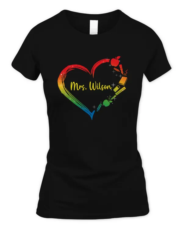 Teacher Heart Personalized Shirt, Gift For Teacher, Teacher Life Shirt, Back To School Shirt
