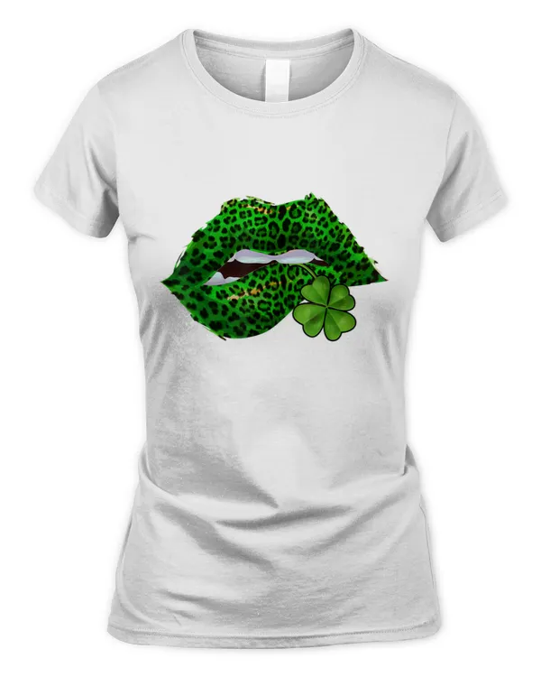 Green Lips Sexy Irish Leopard Shamrock St Patricks Day