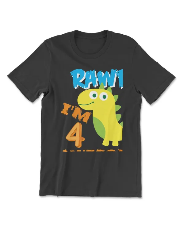 Dinosaur Cute 4 Year Old Dinosaur Loving T Dino