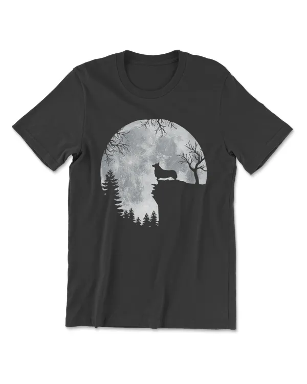 Corgi dog moon howl in forest Halloween dog Corgi Lovers