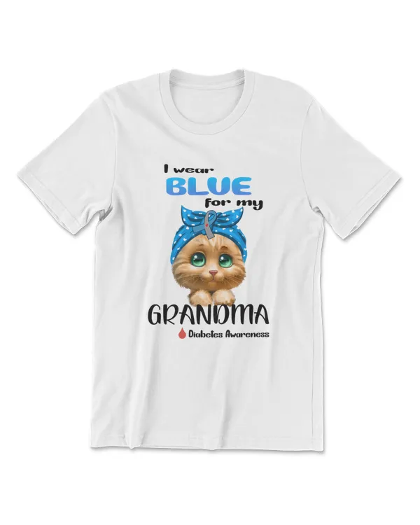 I Wear Blue For My Grandma Funny Cat Lovers Men Women