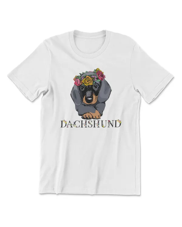 Dachshund Dog Dachshund with Flowers Sticker 108 Dog Lover