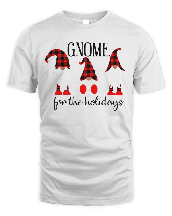 Gnomes For The Holidays Buffalo Plaid Gnome Christmas Xmas T-Shirt